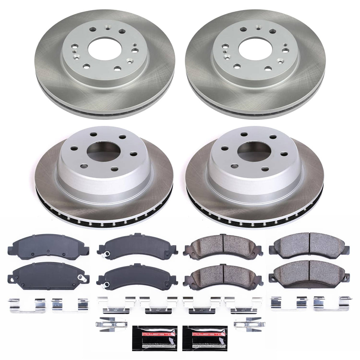 Power Stop 05-06 GMC Sierra 1500 Front and Rear Semi-Coated Rotor Kit