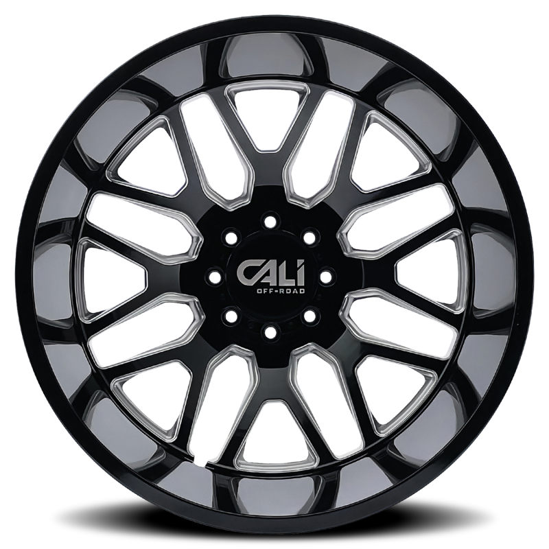 Cali Off-Road 9115D Invader Dually 22x8.25 / 8x165.1 BP / -232mm OS / 121.3mm Hub Gls Blk Mill Wheel