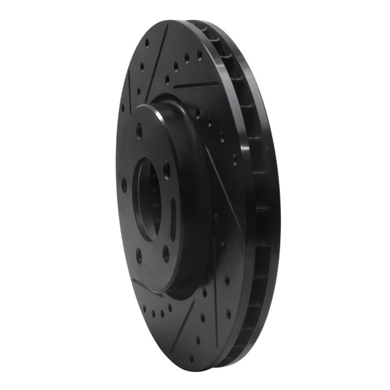 R1 97-03 Jaguar XJR Front Left Drilled & Slotted Black Brake Rotor