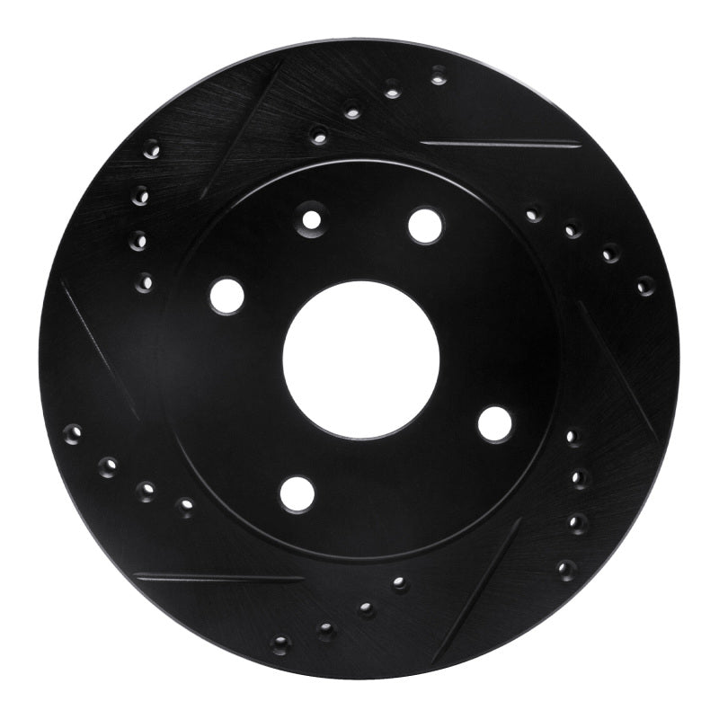 R1 04-10 Chevrolet Optra (USA/Canada) Front Left Drilled & Slotted Black Brake Rotor