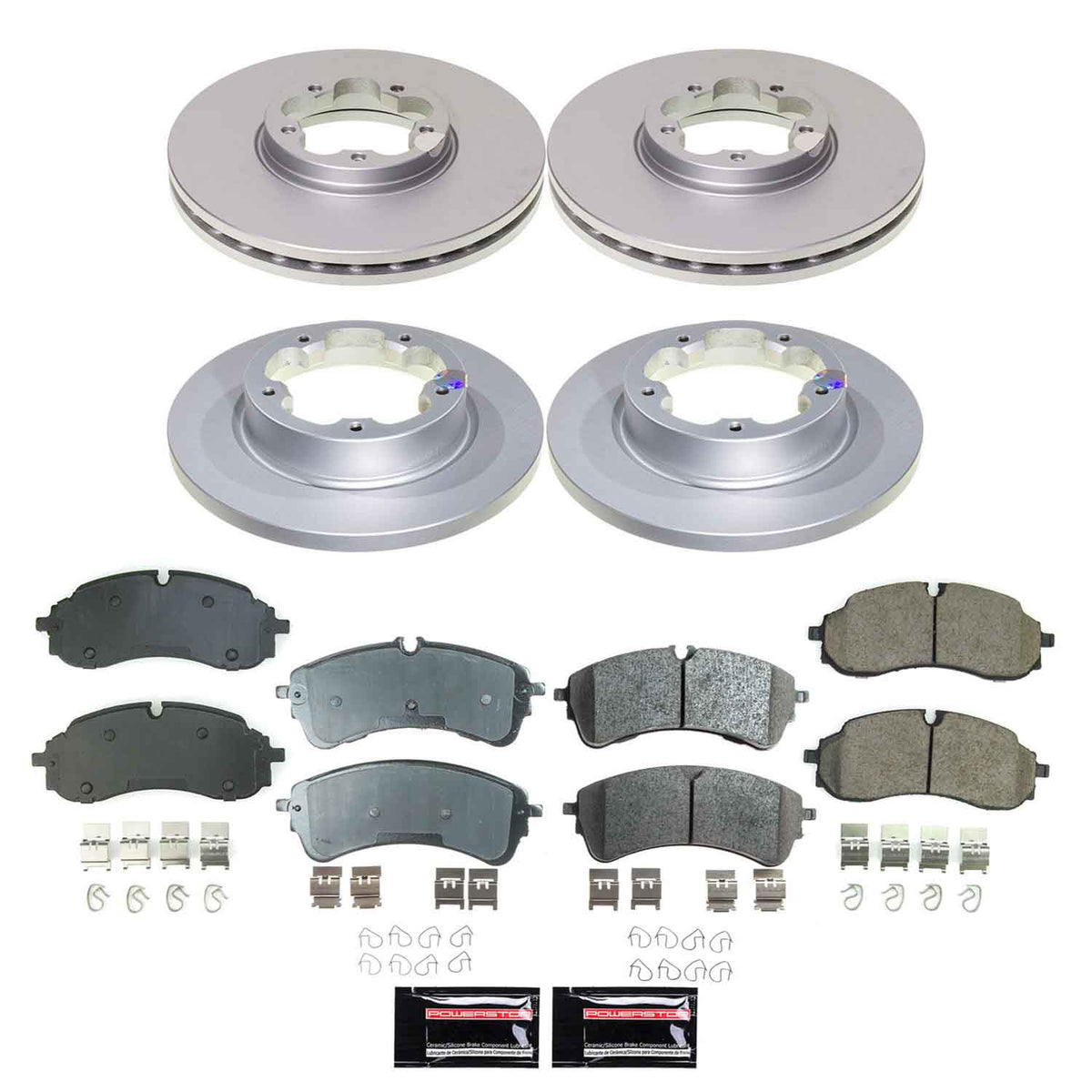 Power Stop 22-24 Ford E-Transit Front and Rear Z17 Coated Brake Kit
