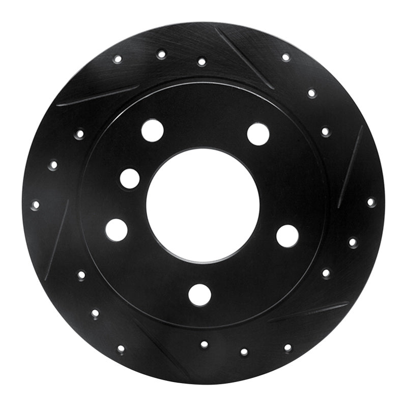 R1 95-99 BMW 318TI Rear Right Drilled & Slotted Black Brake Rotor