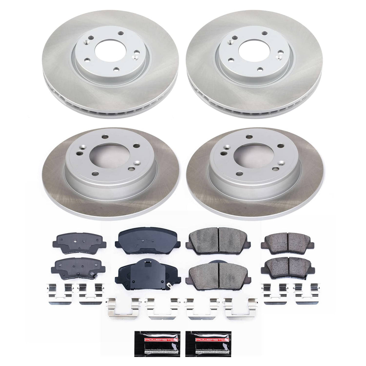 Power Stop 14-16 Kia Forte Koup Front and Rear Semi-Coated Rotor Kit