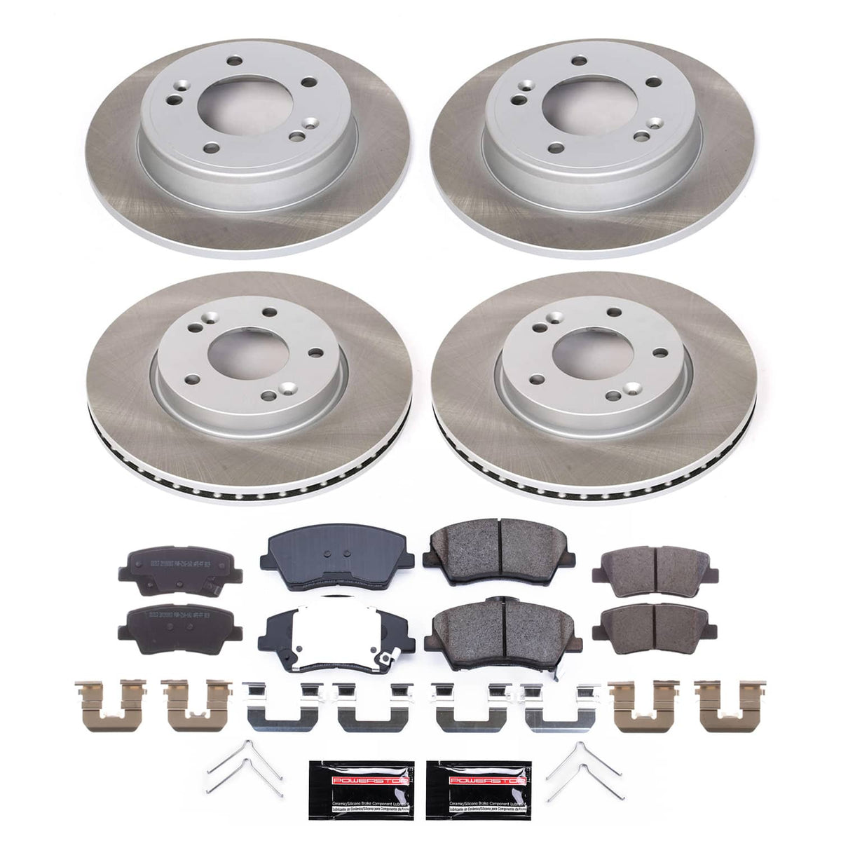 Power Stop 17-20 Hyundai Elantra Front and Rear Semi-Coated Rotor Kit