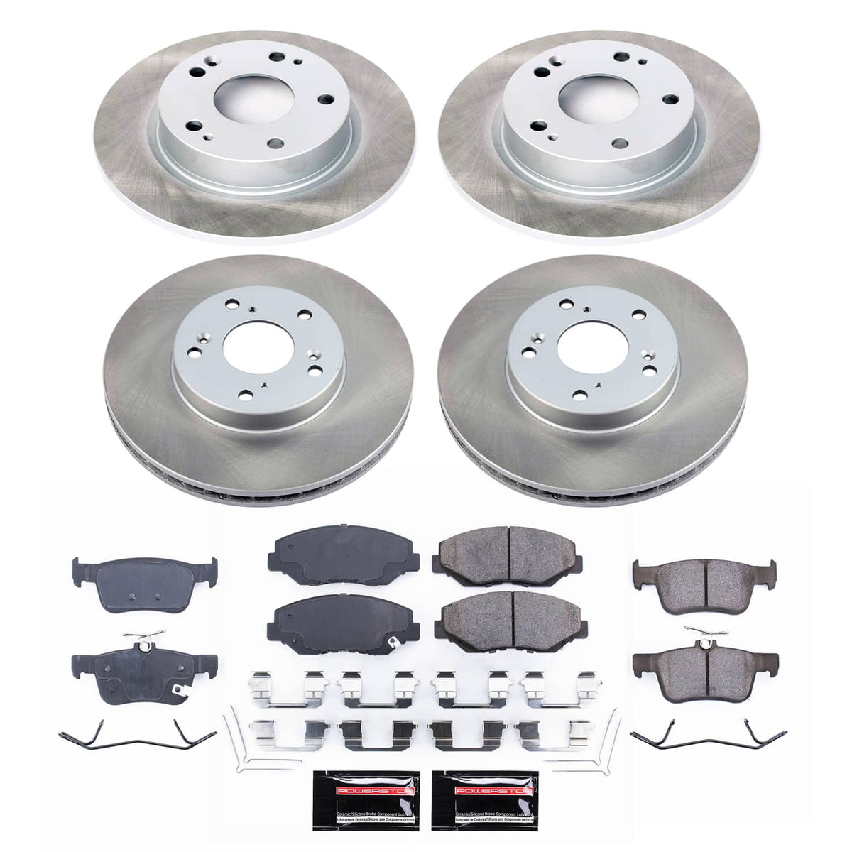 Power Stop 16-21 Honda Civic Front and Rear Semi-Coated Rotor Kit