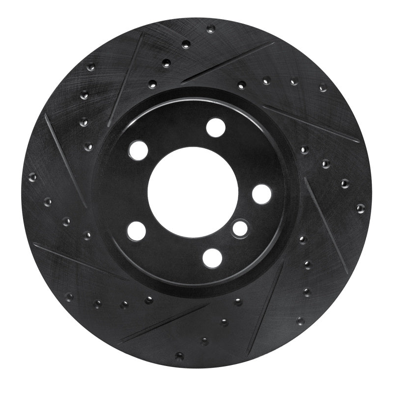 R1 12-18 BMW 228I Front Left Drilled & Slotted Black Brake Rotor