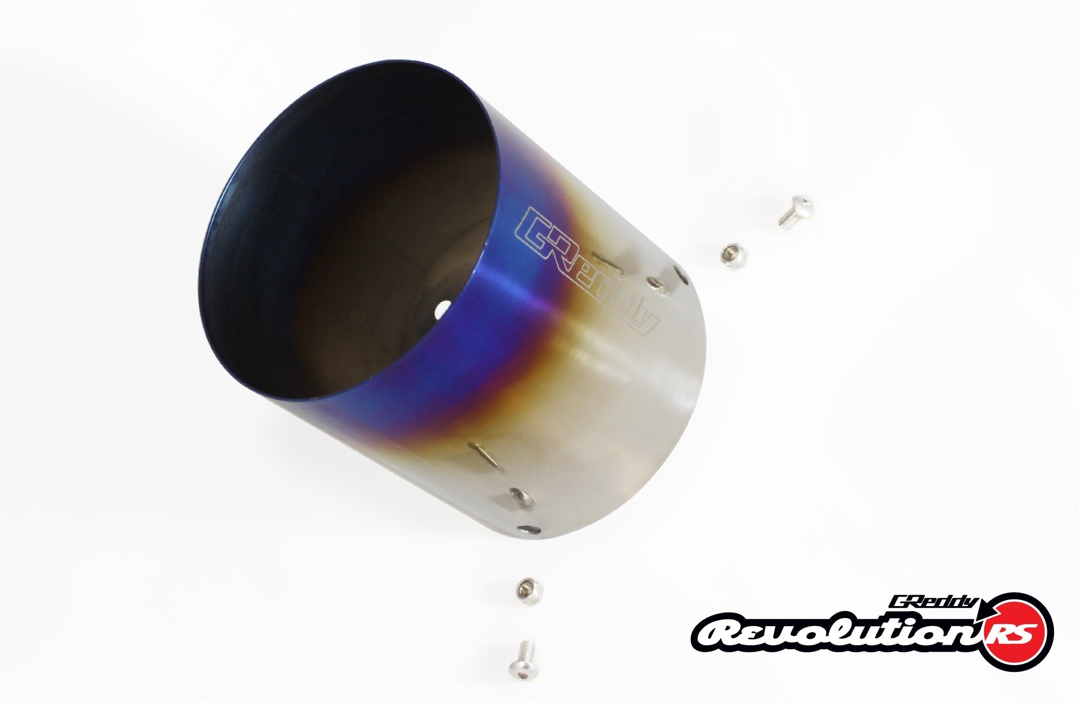 GReddy Burnt Titanium Tip (105mm Dia/120mm Length) for Revolution RS/RS-TI/RS-Race