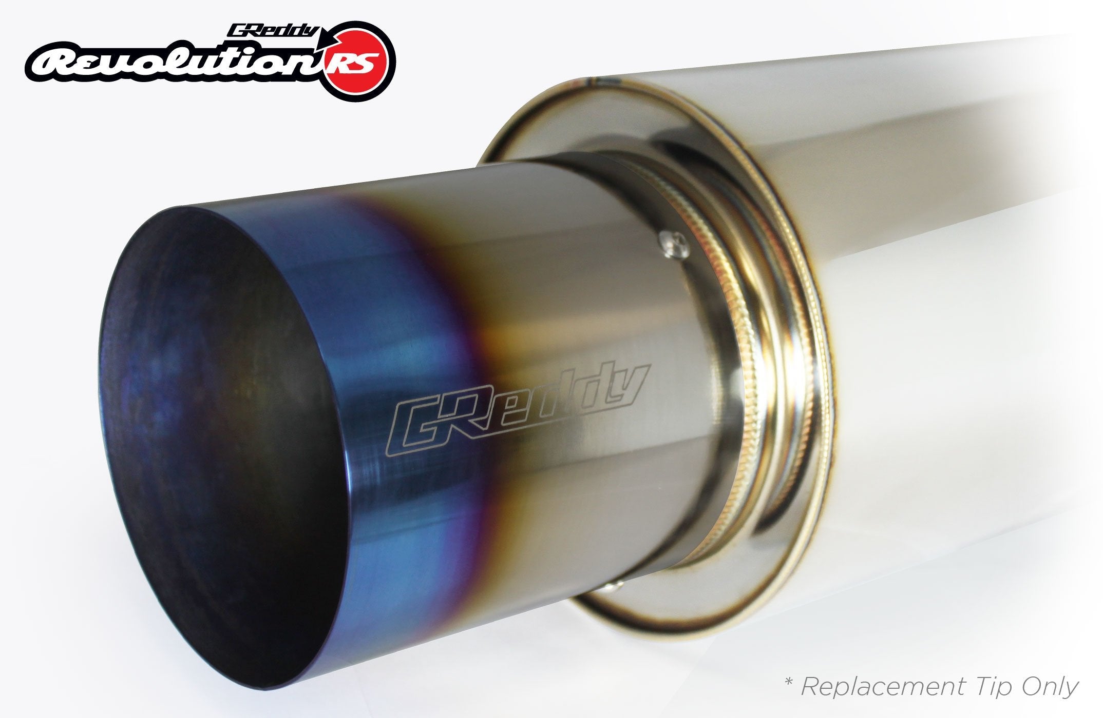 GReddy Burnt Titanium Tip (105mm Dia/150mm Length) for Revolution RS/RS-TI/RS-Race