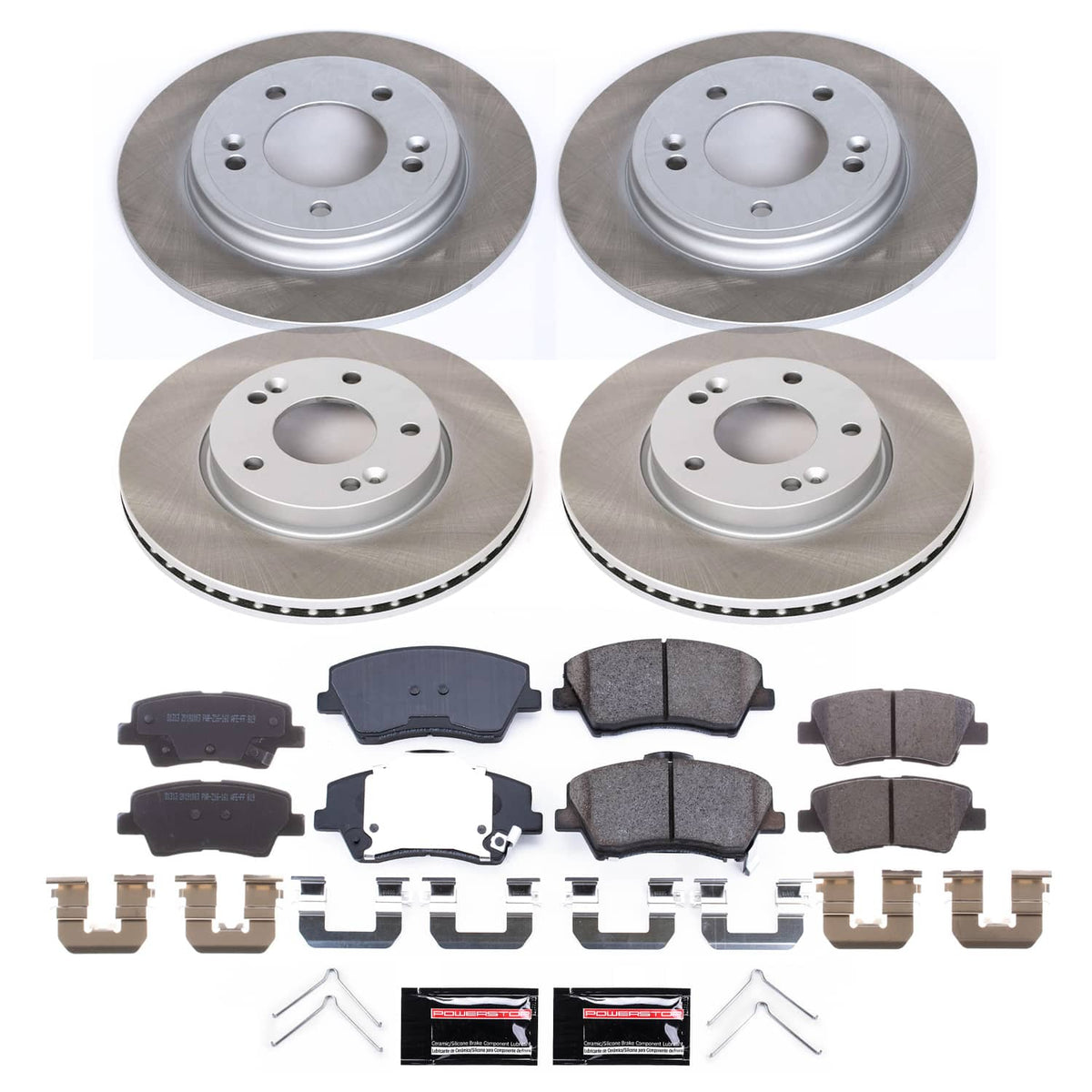 Power Stop 2019 Hyundai Elantra Front and Rear Semi-Coated Rotor Kit