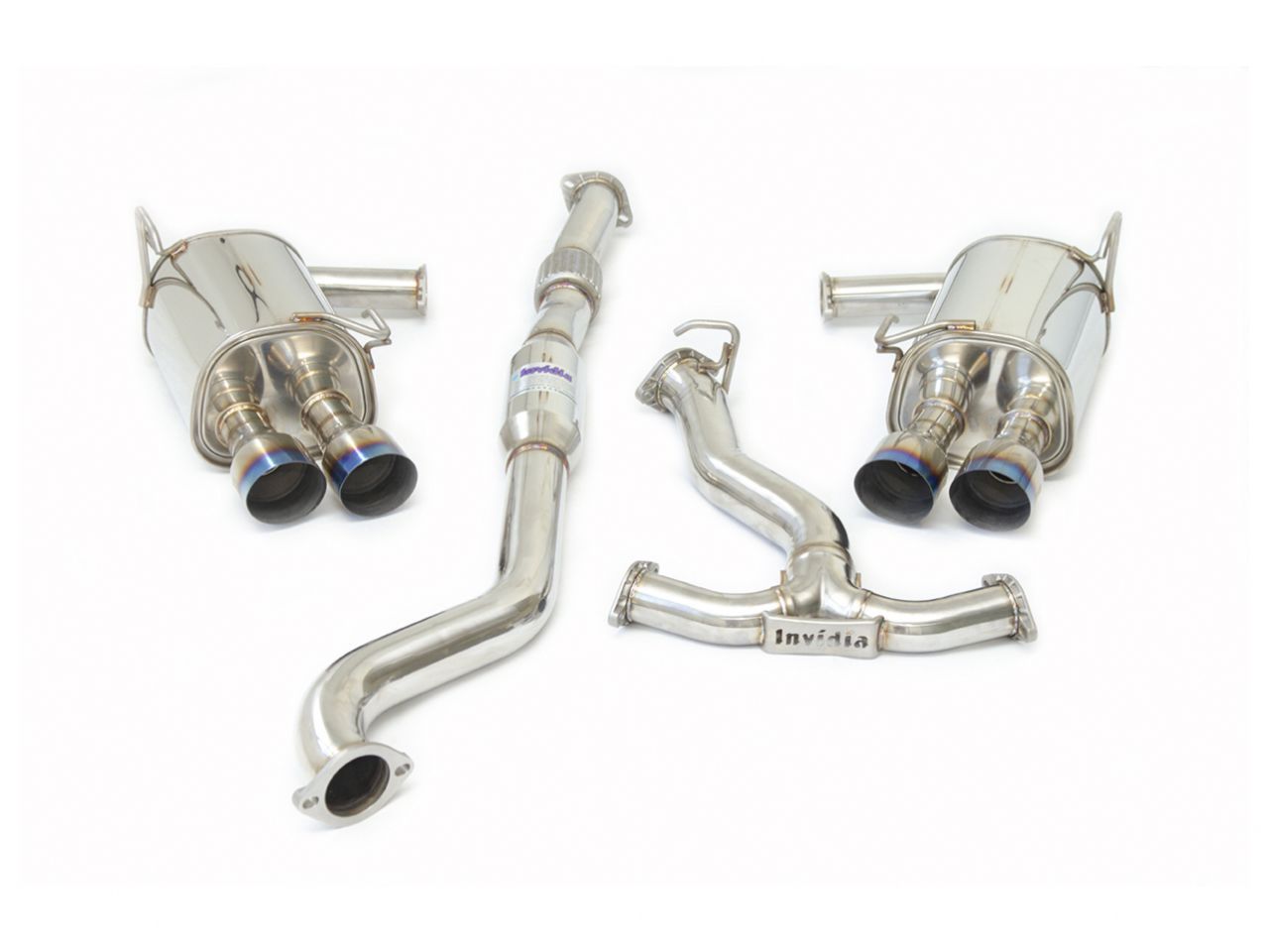 Invidia 15+ Subaru STI 4Dr Q300 Single Layer Titanium Burnt Quad Tip Cat-Back Exhaust