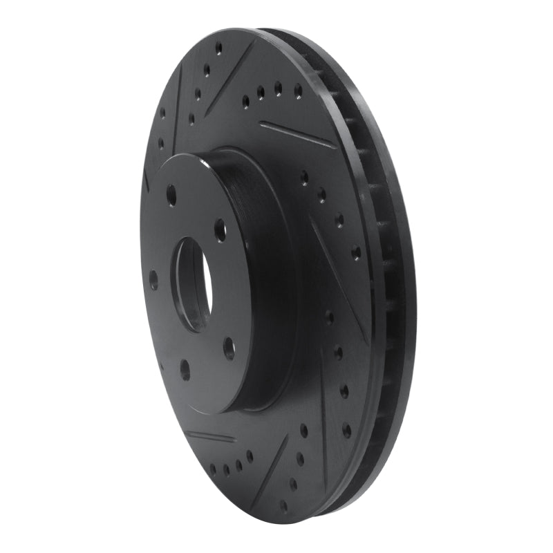 R1 92-97 Subaru SVX Front Left Drilled & Slotted Black Brake Rotor