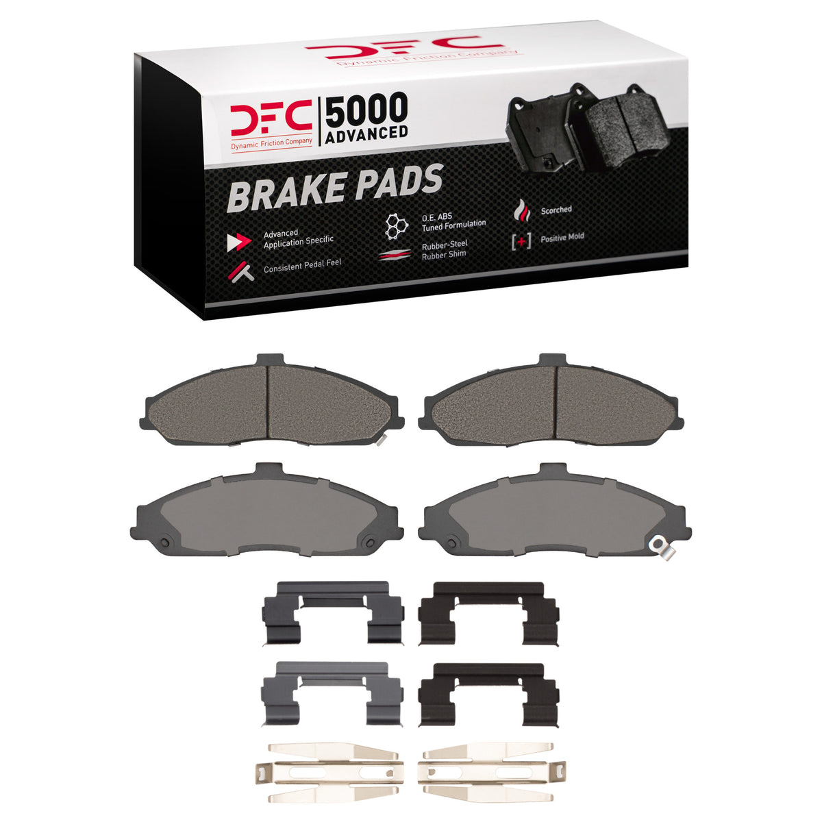 DFC 11-13 Chevrolet Corvette Front 5000 Advanced Low Metallic Brake Pads and Hardware Kit