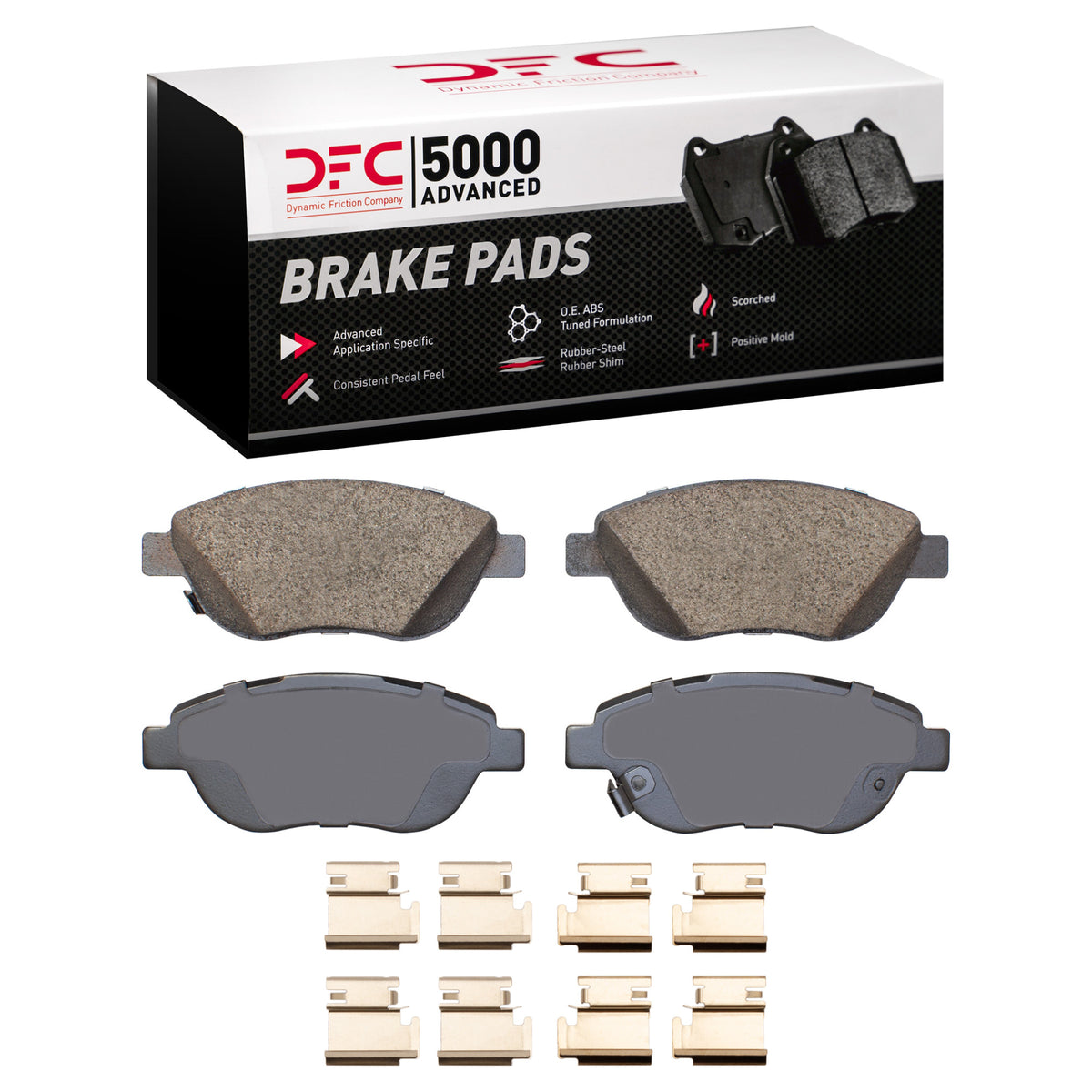 DFC 12-19 Fiat 500 (USA/Canada) Front 5000 Advanced Low Metallic Brake Pads and Hardware Kit