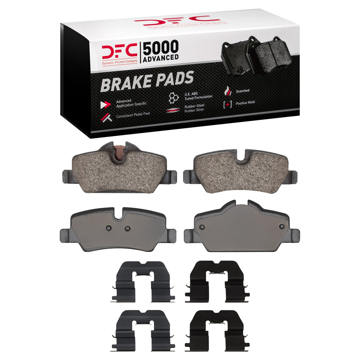 DFC 15-22 Mini Cooper (Excl Clubman) Rear 5000 Advanced Low Metallic Brake Pads and Hardware Kit
