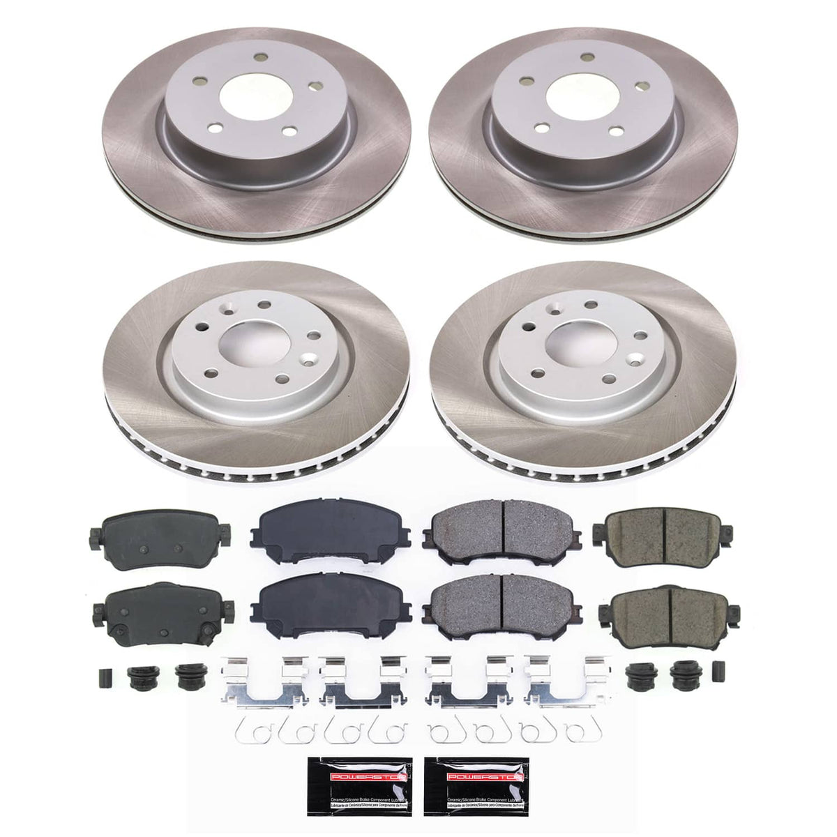 Power Stop 18-20 Nissan Rogue Front and Rear Semi-Coated Rotor Kit