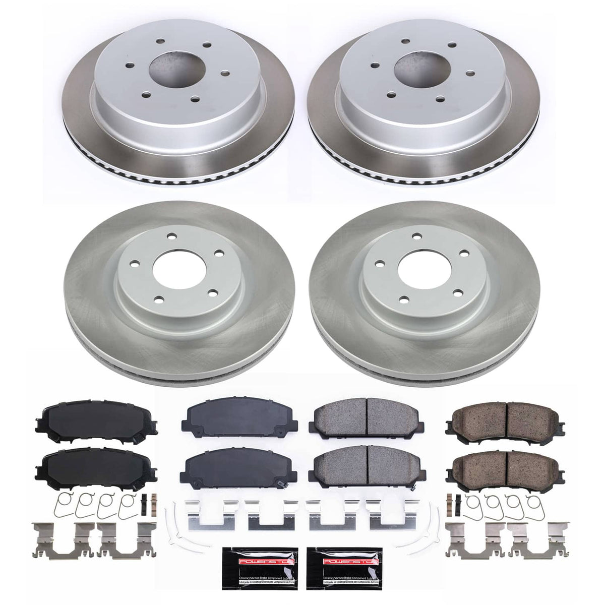 Power Stop 17-22 Nissan TITAN Front and Rear Semi-Coated Rotor Kit