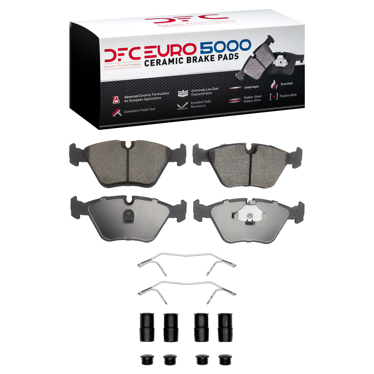 DFC 89-91 Audi 100 Front Euro 5000 Ceramic Brake Pads and Hardware Kit