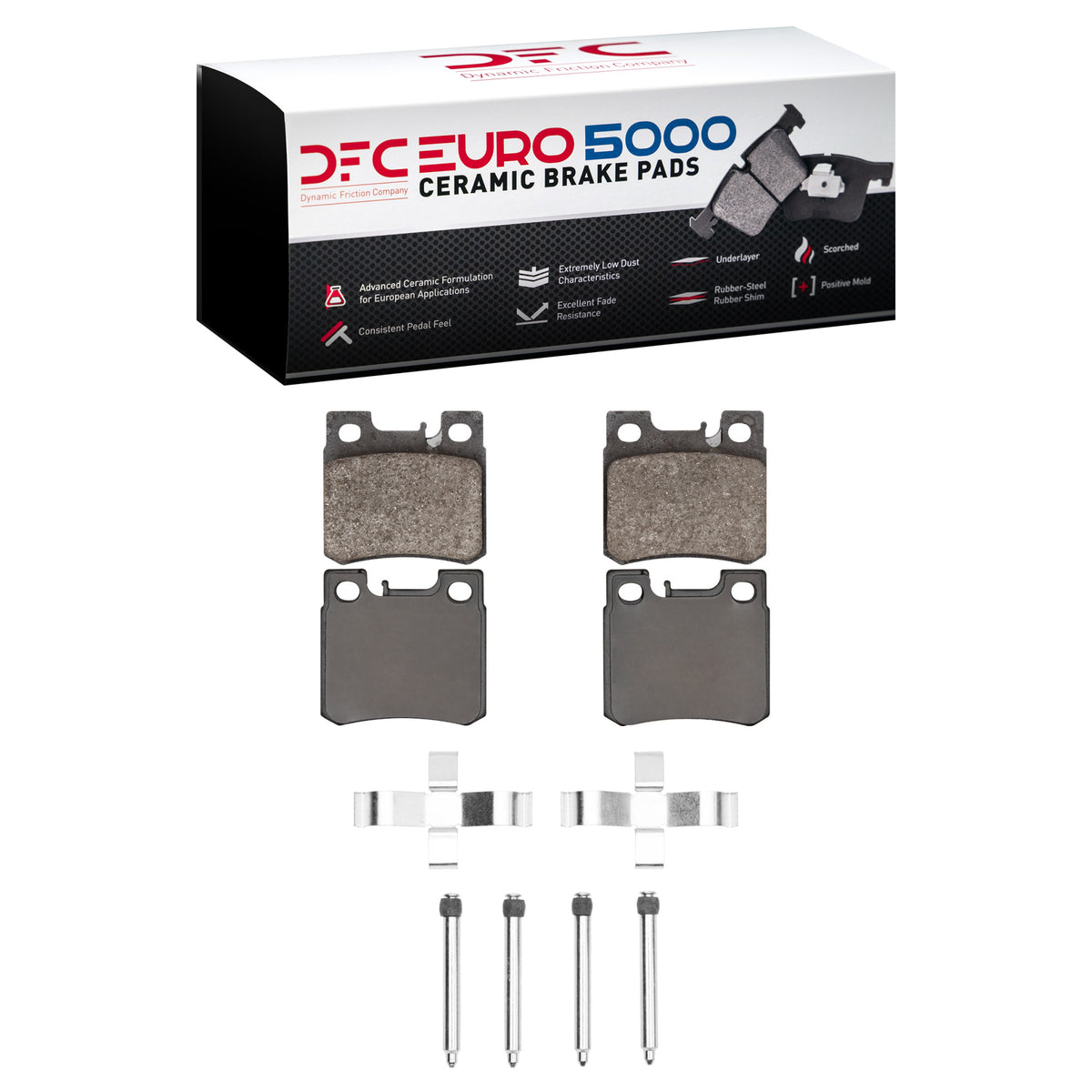 DFC 87-00 Mercedes-Benz C280 Rear Euro 5000 Ceramic Brake Pads and Hardware Kit