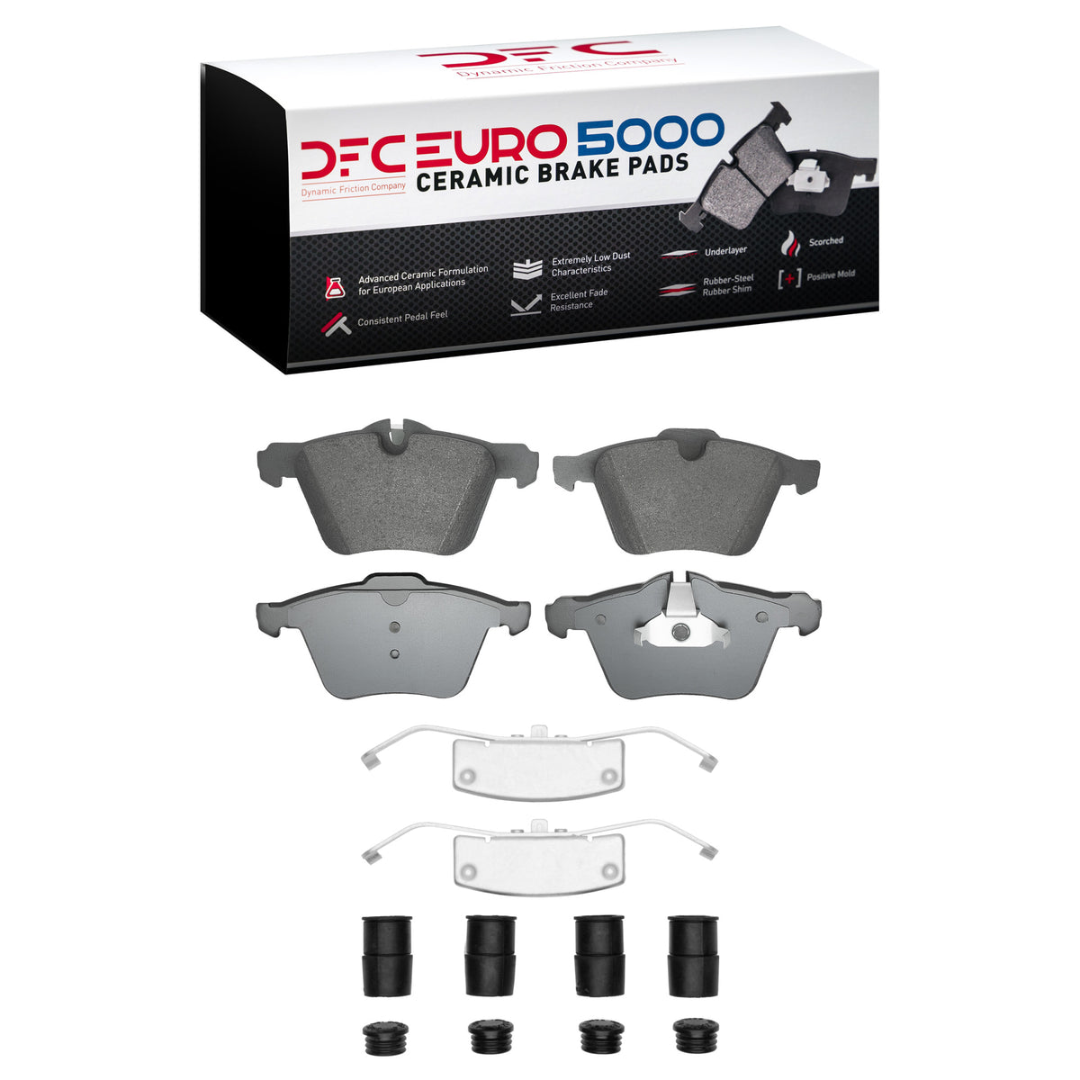 DFC 10-19 Jaguar XF Front Euro 5000 Ceramic Brake Pads and Hardware Kit