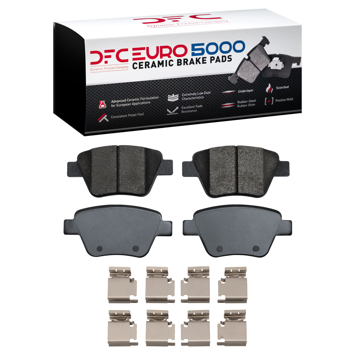 DFC 05-16 Audi A3 Rear Euro 5000 Ceramic Brake Pads and Hardware Kit