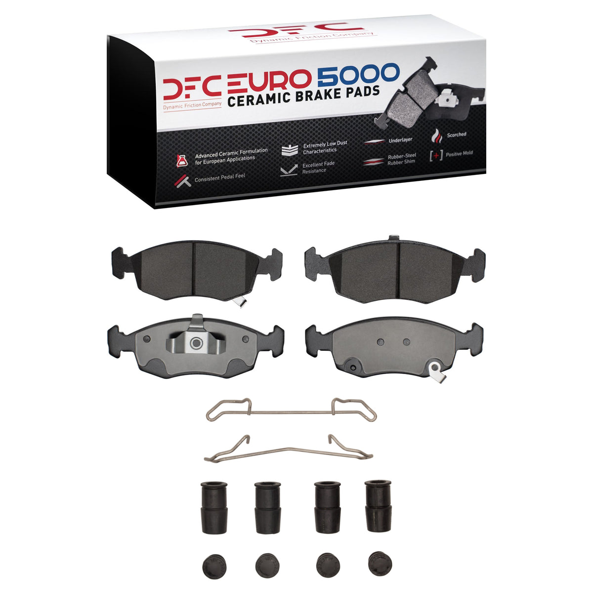 DFC 12-19 Fiat 500 (USA/Canada) Front Euro 5000 Ceramic Brake Pads and Hardware Kit