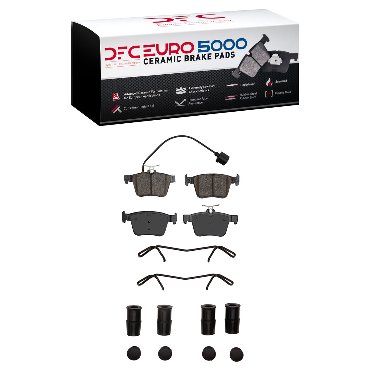 DFC 17-22 Audi RS3 Rear Euro 5000 Ceramic Brake Pads and Hardware Kit
