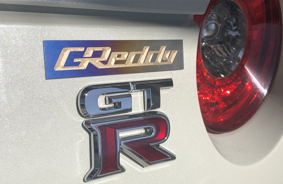 GReddy Titanium Intake Manifold Badge (105mm X 20mm)