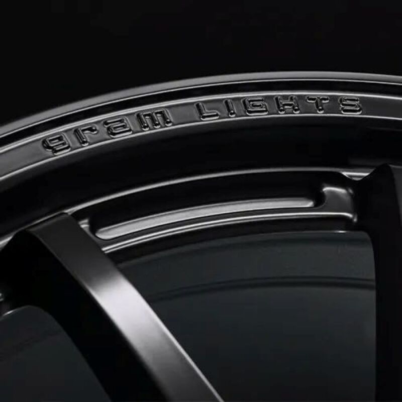 Gram Lights 57NR LIMITED II 18x7.5 +45 5-100 Semigloss Black Wheel w/ Black Cap/Stickers/Air Valve