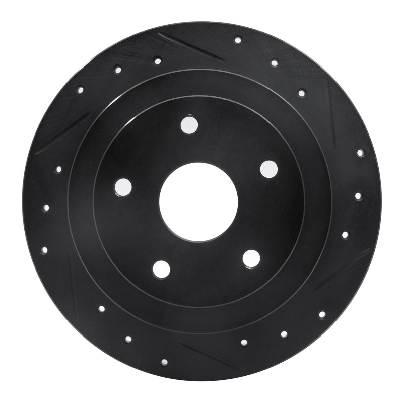 R1 92-97 Subaru SVX Rear Right Drilled & Slotted Black Brake Rotor