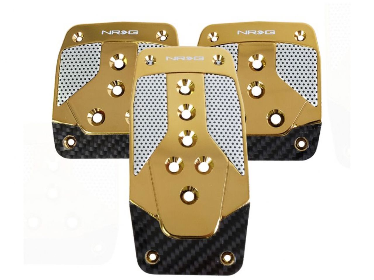 NRG Aluminum Sport Pedal M/T - Chrome Gold w/Black Carbon