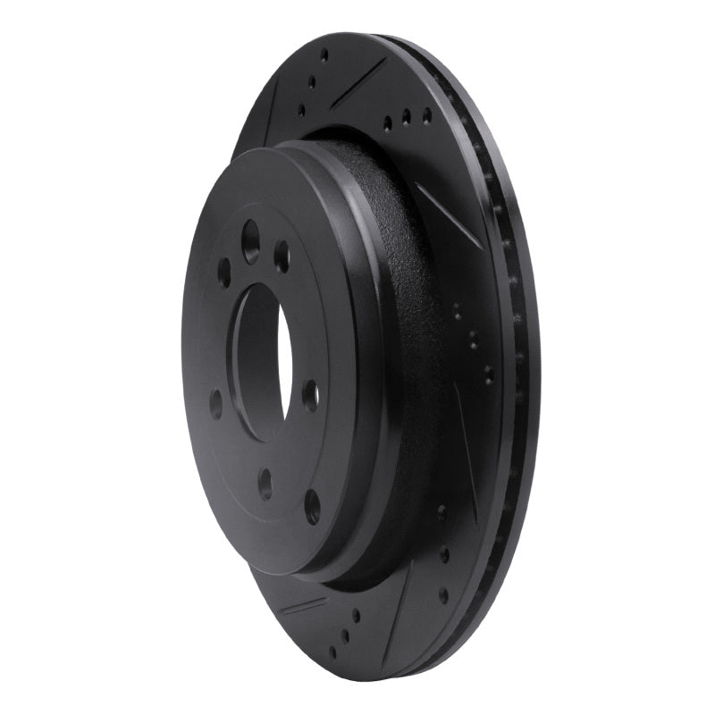 R1 05-07 Land Rover LR3 Rear Left Drilled & Slotted Black Brake Rotor
