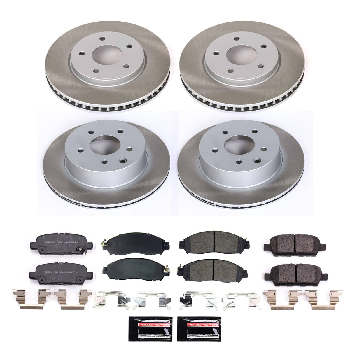 Power Stop 18-24 Nissan LEAF Front and Rear Semi-Coated Rotor Kit