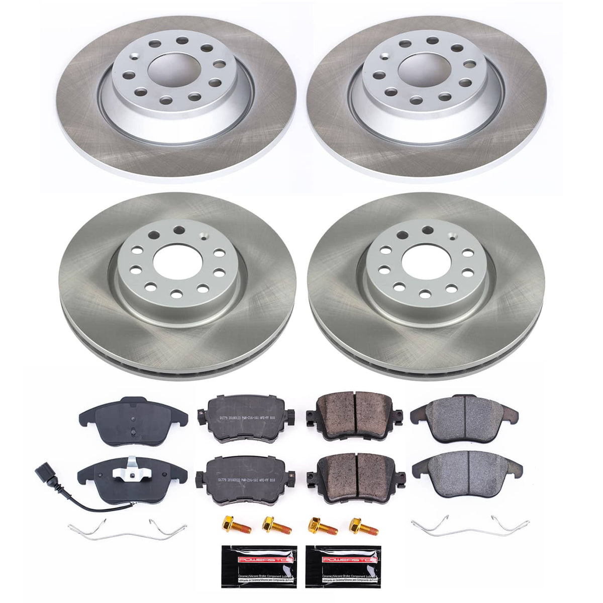 Power Stop 16-18 Audi Q3 Front and Rear Semi-Coated Rotor Kit