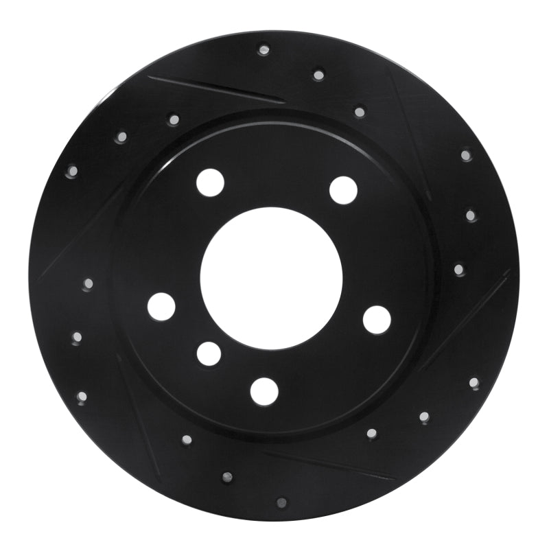 R1 91-99 BMW 323I Rear Right Drilled & Slotted Black Brake Rotor