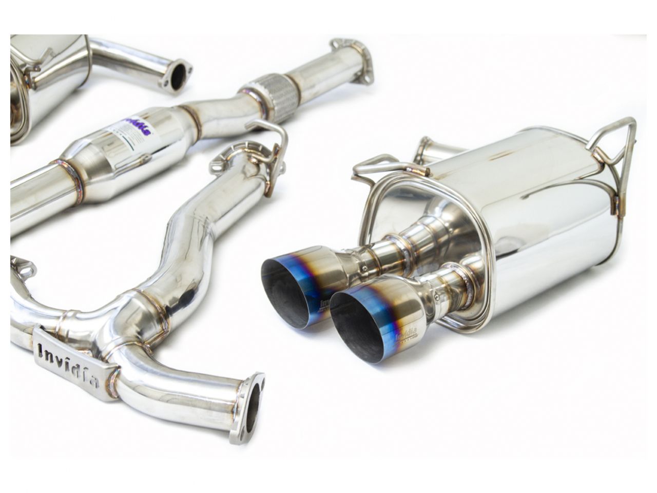 Invidia 15+ Subaru STI 4Dr Q300 Single Layer Titanium Burnt Quad Tip Cat-Back Exhaust
