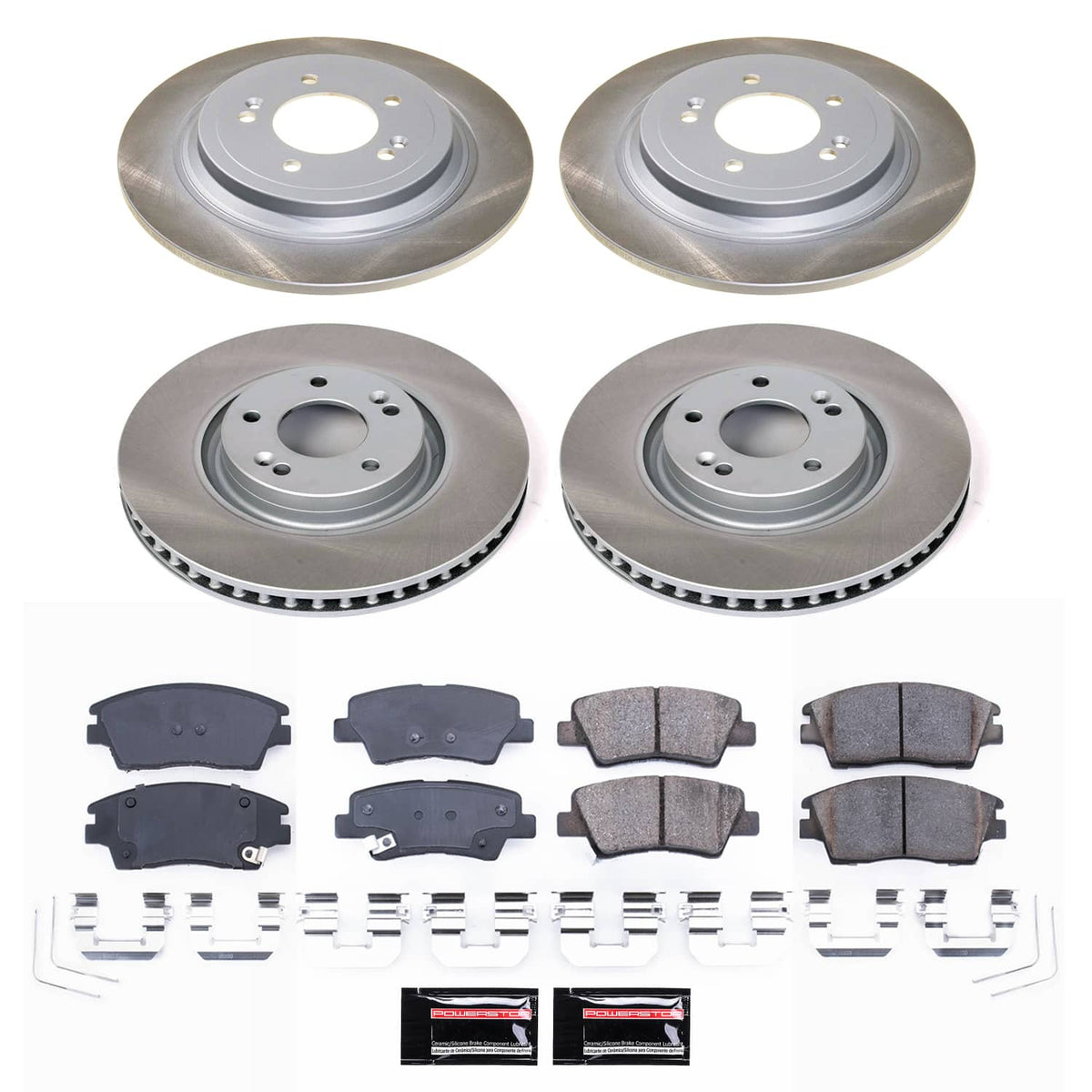 Power Stop 17-22 Kia Sportage Front and Rear Semi-Coated Rotor Kit