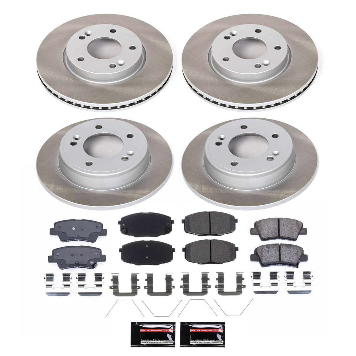 Power Stop 18-20 Hyundai Elantra GT Front and Rear Semi-Coated Rotor Kit