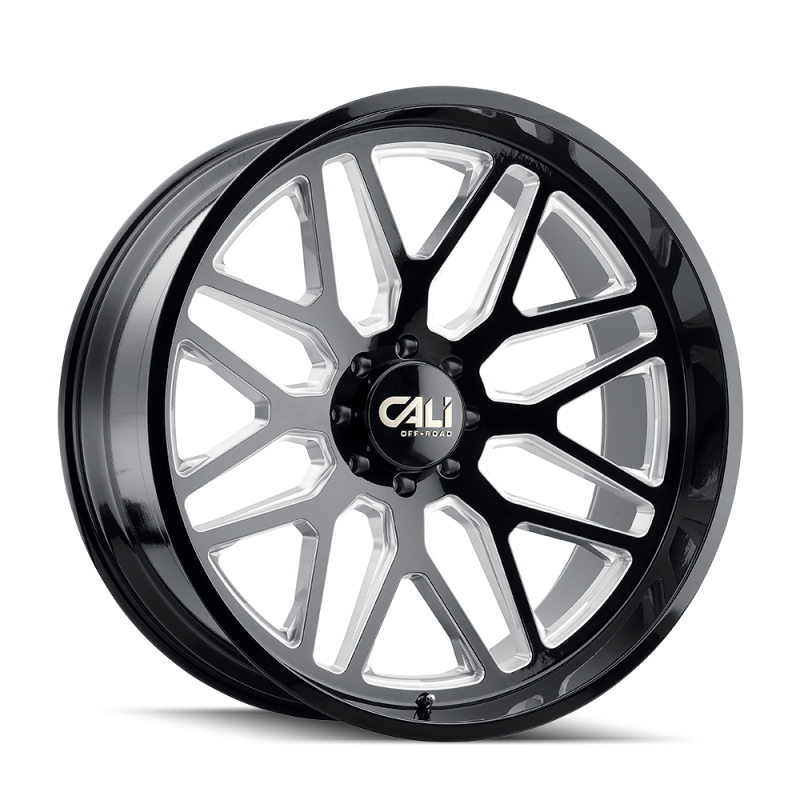 Cali Off-Road 9115 Invader 24x14 / 6x135 BP / -76mm Offset / 87.1mm Hub Gloss Black Milled Wheel