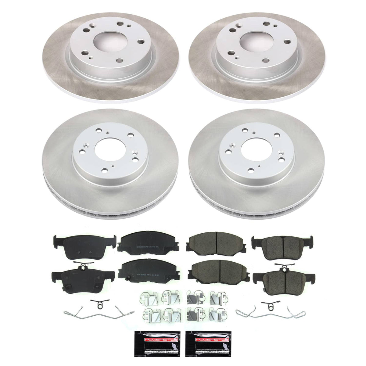 Power Stop 2022 Honda Civic Front and Rear Semi-Coated Rotor Kit