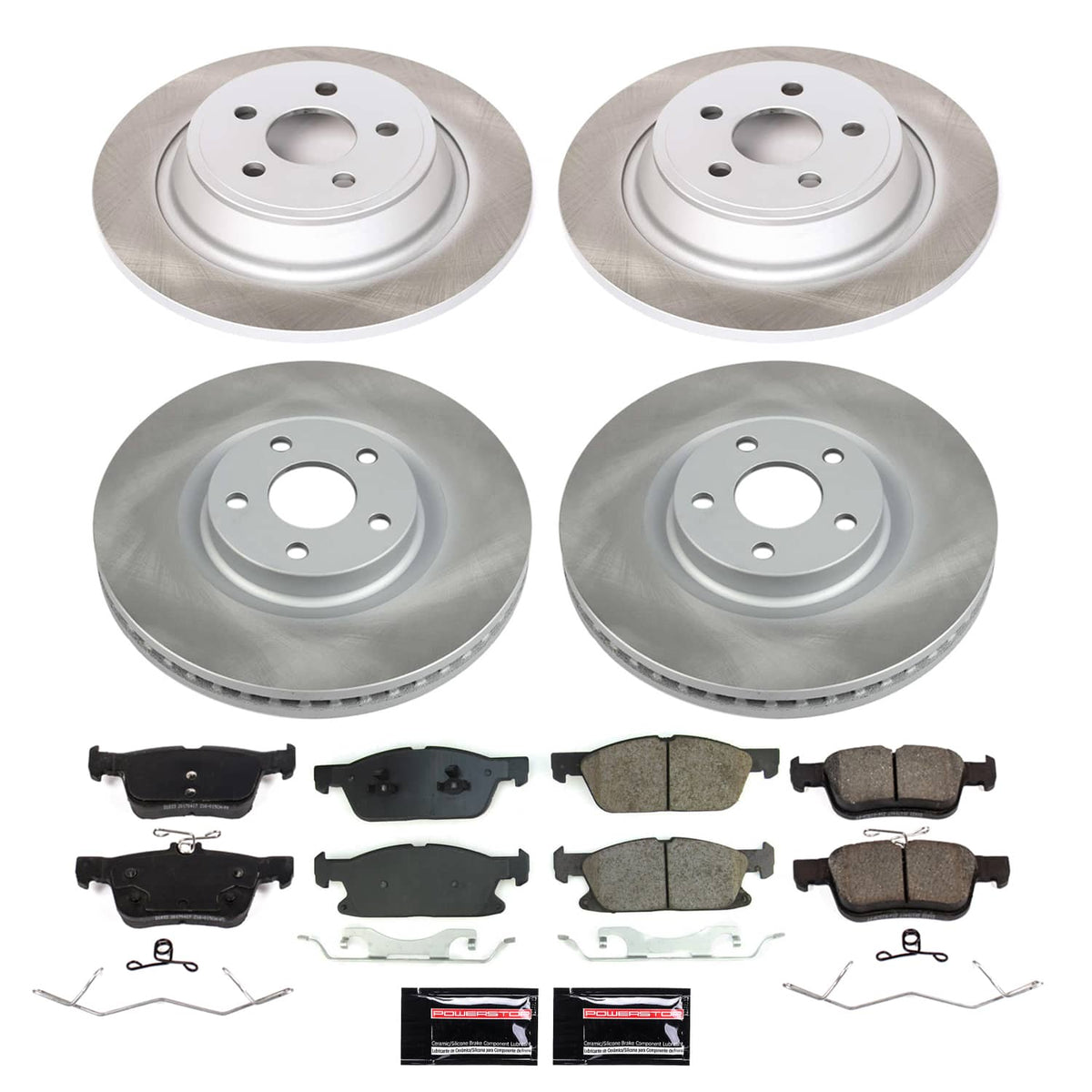 Power Stop 17-20 Lincoln Continental Front and Rear Semi-Coated Rotor Kit