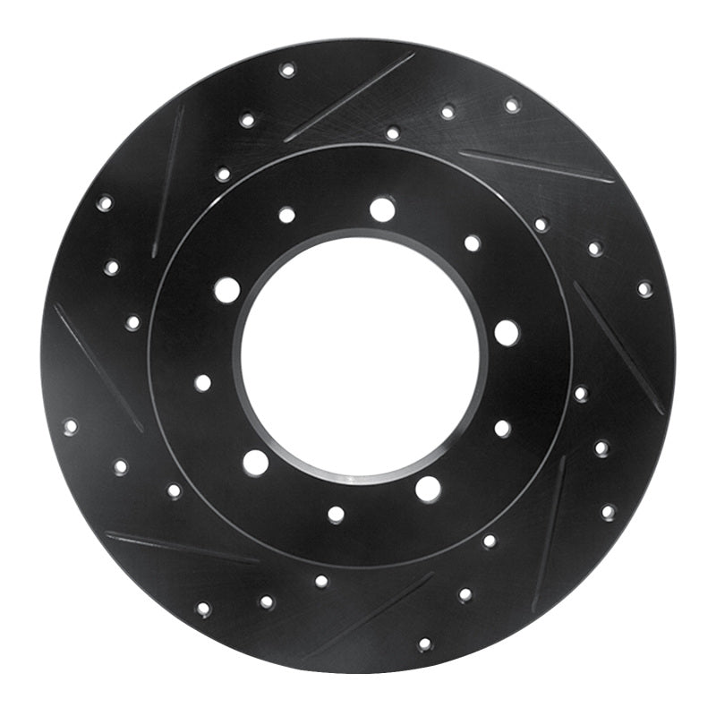 R1 74-16 Land Rover Range Rover Rear Left Drilled & Slotted Black Brake Rotor
