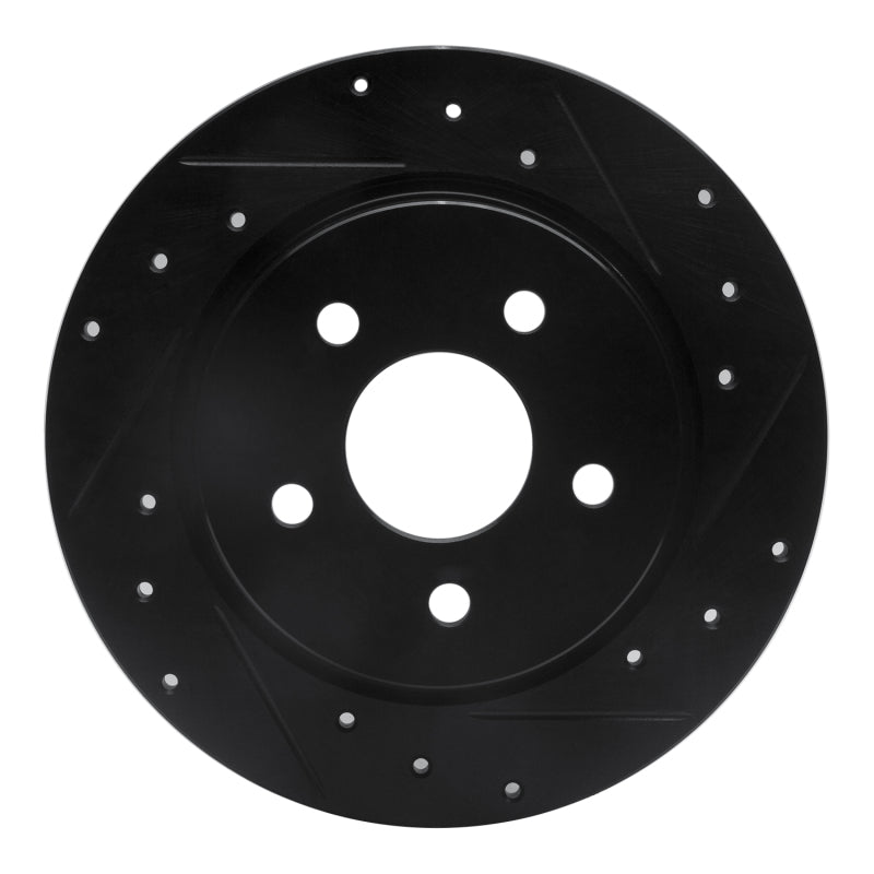 R1 00-06 BMW X5 Rear Right Drilled & Slotted Black Brake Rotor