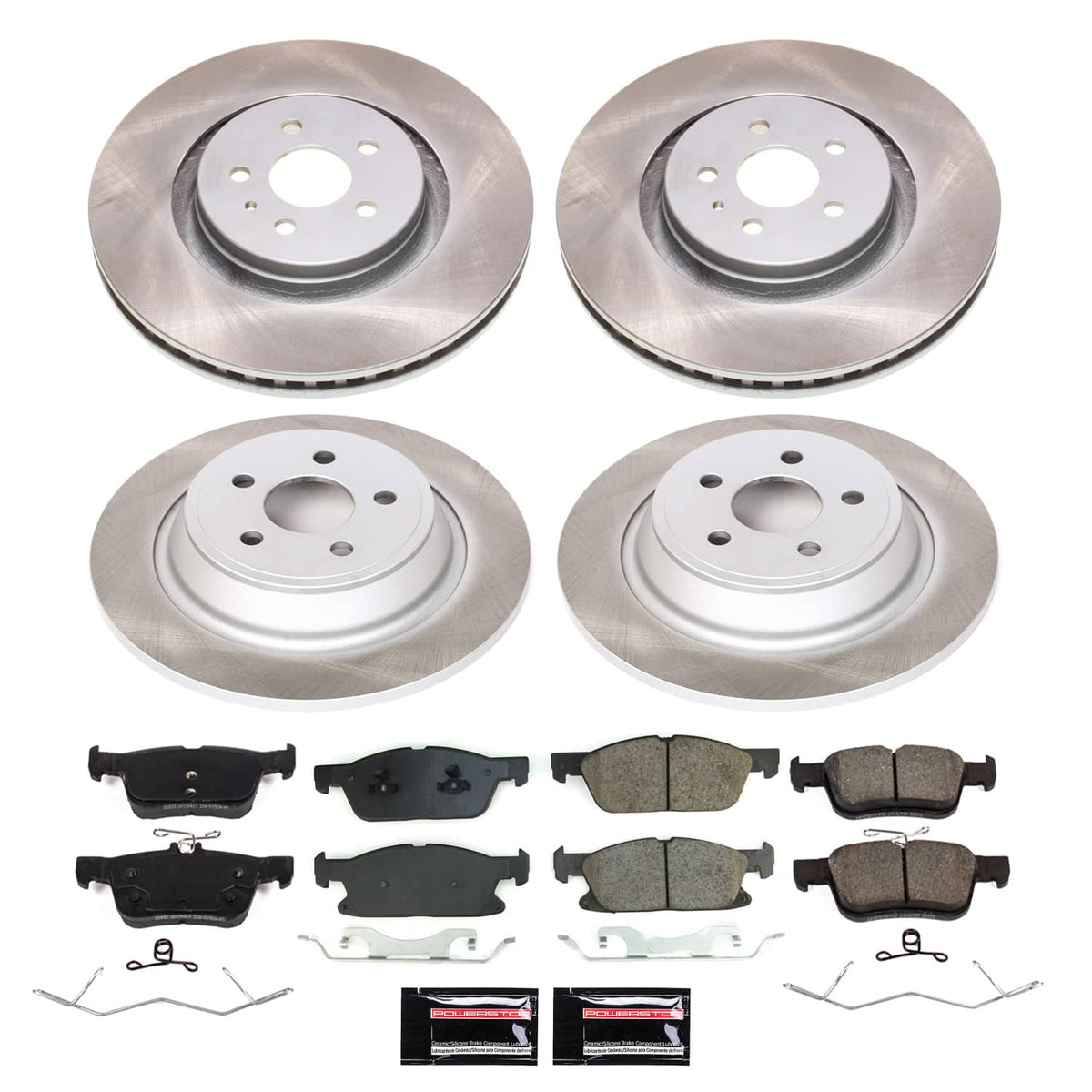 Power Stop 17-19 Ford Fusion Front and Rear Semi-Coated Rotor Kit