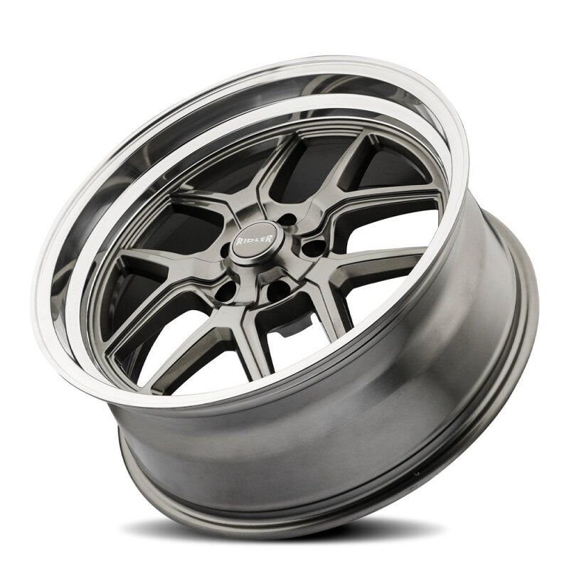 Ridler 610 20x10 / 5x127 BP / 0mm Offset / 83.82mm Hub Gloss Grey Polished Wheel