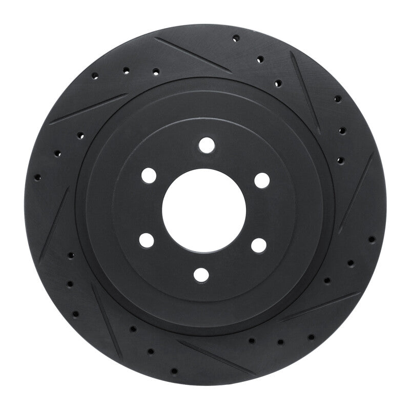 R1 92-02 Dodge Viper Rear Right Drilled & Slotted Black Brake Rotor
