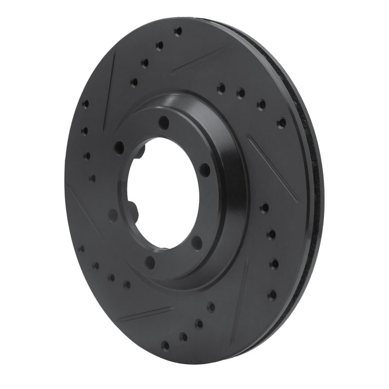 R1 84-87 Isuzu Pickup Front Left Drilled & Slotted Black Brake Rotor