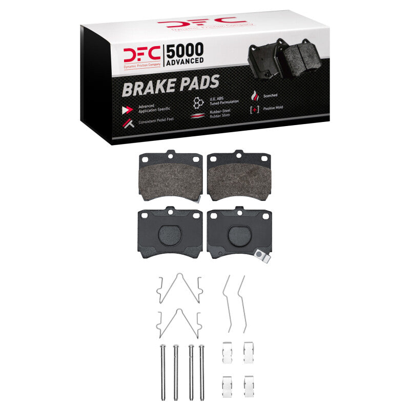 DFC 88-93 Ford Festiva Front 5000 Advanced Semi Metallic Brake Pads and Hardware Kit