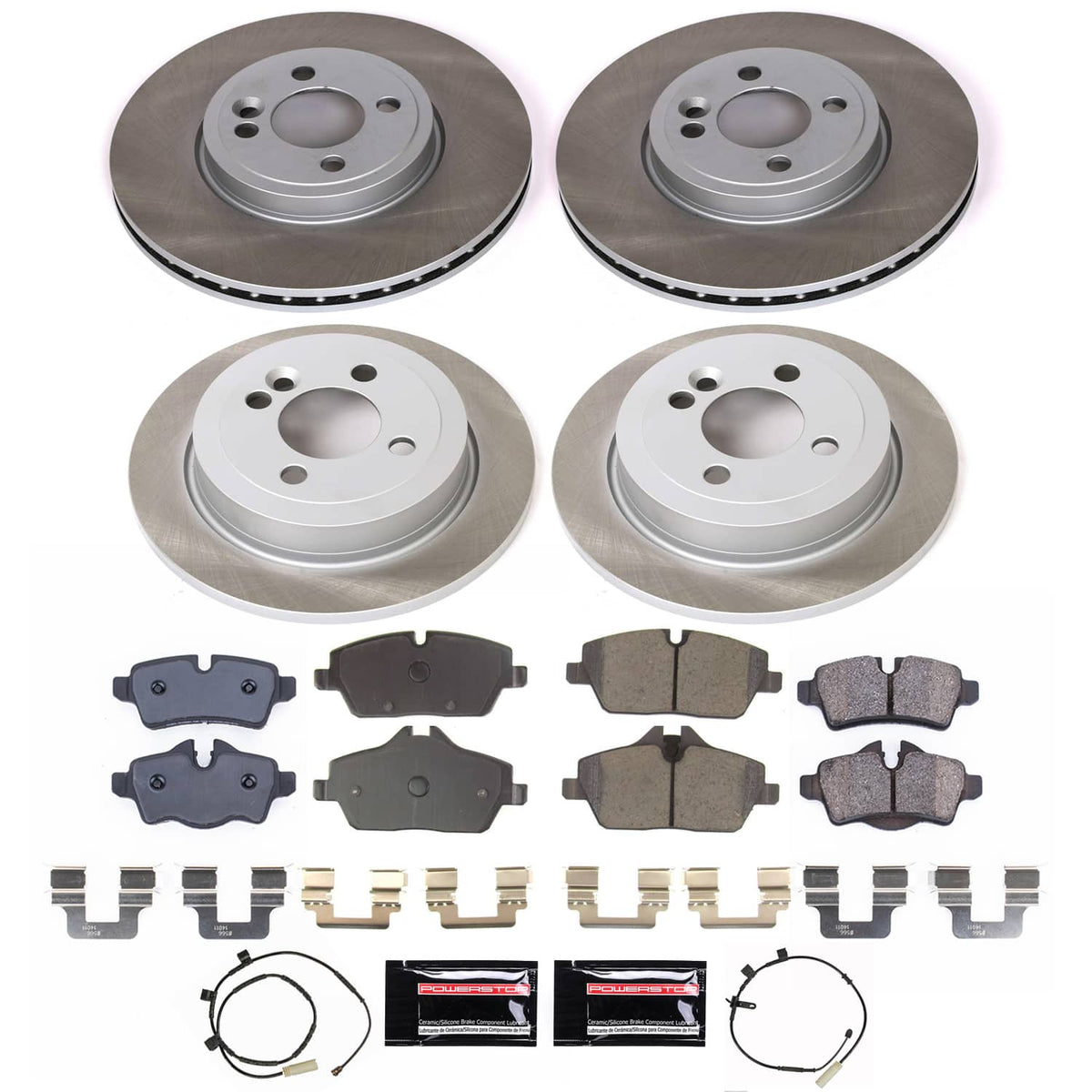 Power Stop 2011 Mini Cooper Front and Rear Semi-Coated Rotor Kit