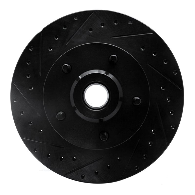 R1 03-03 Dodge Ram 1500 Van Front Left Drilled & Slotted Black Brake Rotor