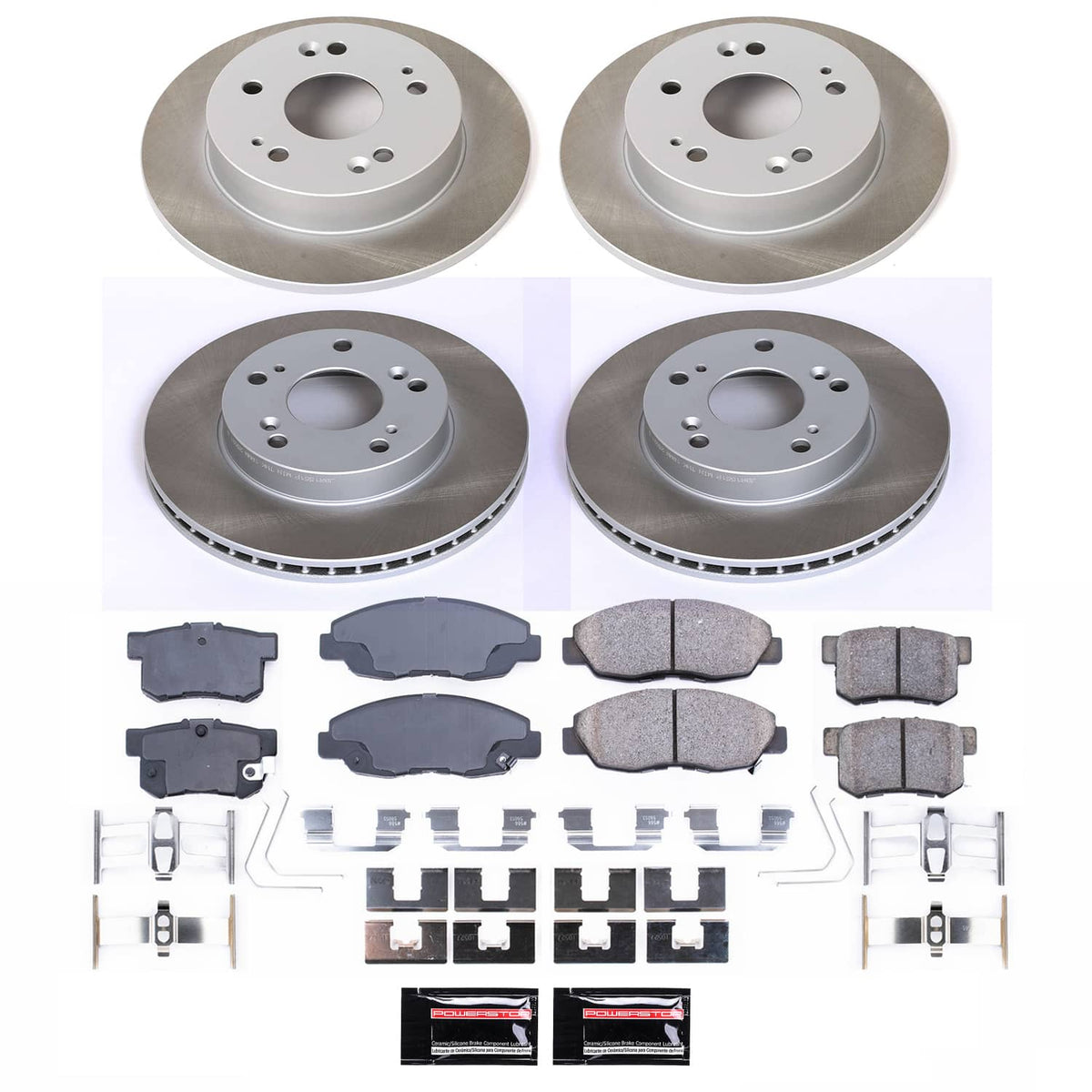 Power Stop 2012 Honda Civic Front and Rear Semi-Coated Rotor Kit